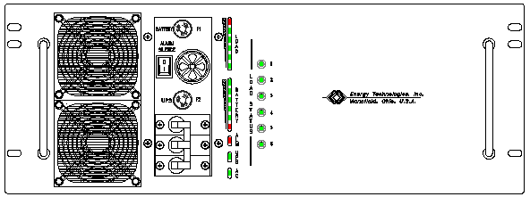 <br />ETI0001-1450 Rugged MilSpec UPS and PDU Standard Front Panel Layout 